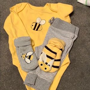 Bumblebee outfit 0-3 mos. with matching socks